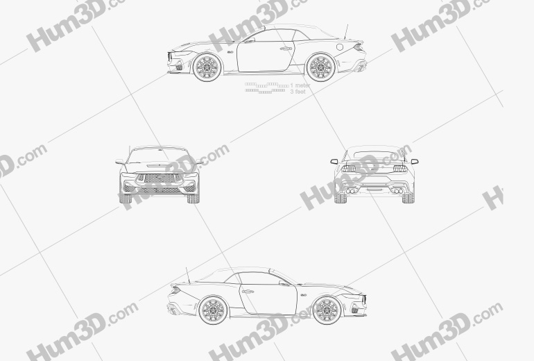 Ford Mustang GT US-spec コンバーチブル 2024 ブループリント