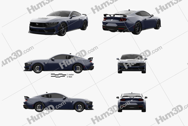Ford Mustang Dark Horse US-spec coupe 2024 Blueprint Template