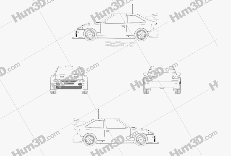 Ford Escort Hoonigan hatchback 2019 Blueprint