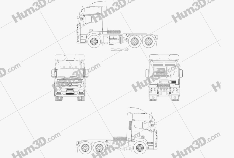 Foton Auman TL Camion Tracteur 2012 Plan