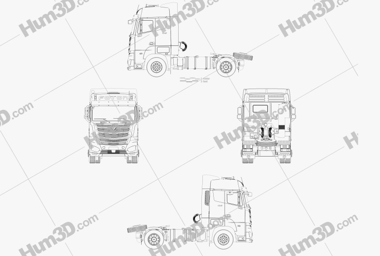 Foton Auman H5 Tractor Truck 2021 Blueprint