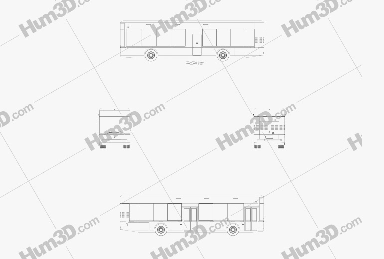 Foxconn Model T Автобус 2022 Чертеж