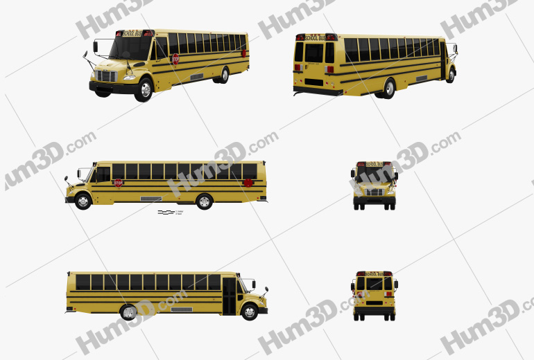 Thomas Saf-T-Liner C2 School Bus 2012 Blueprint Template