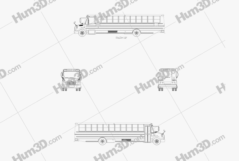 Thomas Saf-T-Liner C2 School Bus 2012 Blueprint