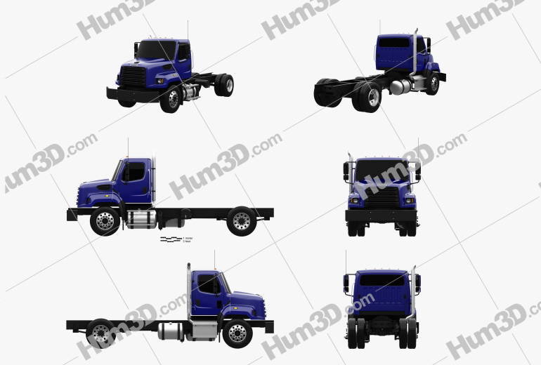 Freightliner 108SD Chassis Truck 2014 Blueprint Template