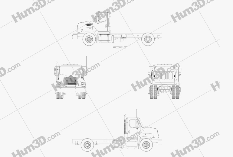 Freightliner 108SD Chassis Truck 2014 Blueprint