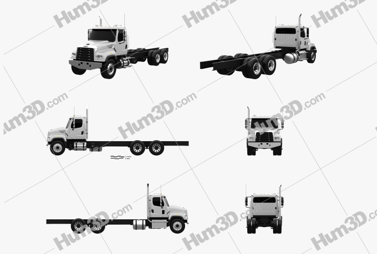 Freightliner 114SD Chassis Truck 2014 Blueprint Template