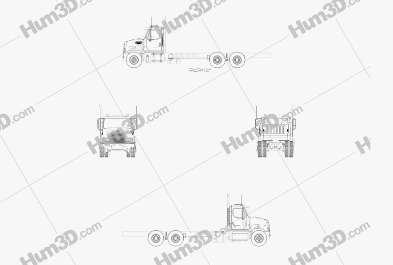 Freightliner 114SD Chassis Truck 2014 Blueprint