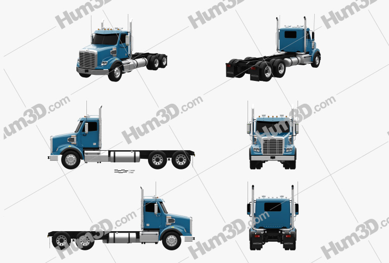 Freightliner 122SD Chassis Truck 2016 Blueprint Template