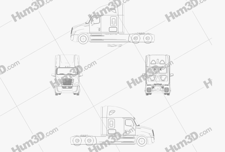 Freightliner Inspiration Camião Tractor 2017 Blueprint