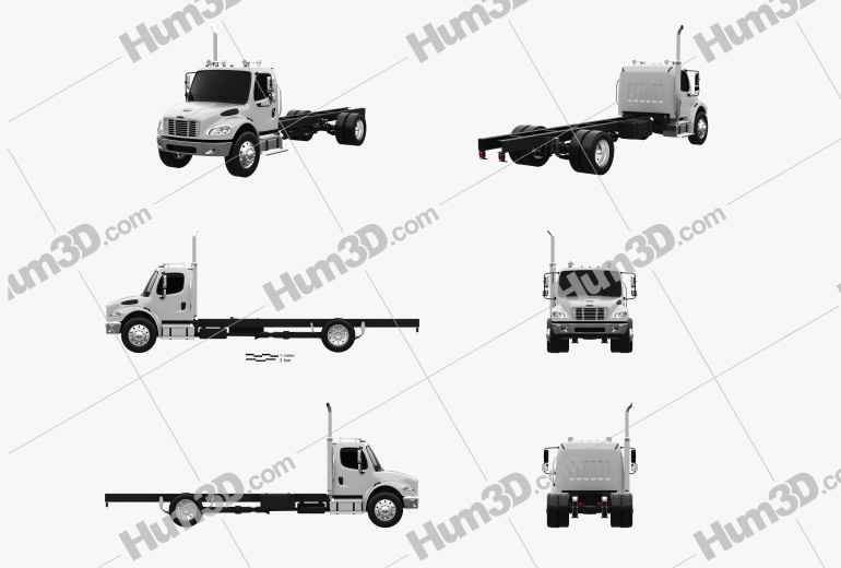 Freightliner M2 106 Day Cab Chassis Truck 2017 Blueprint Template