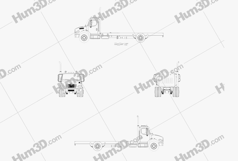 Freightliner M2 106 Day Cab Chassis Truck 2017 Blueprint