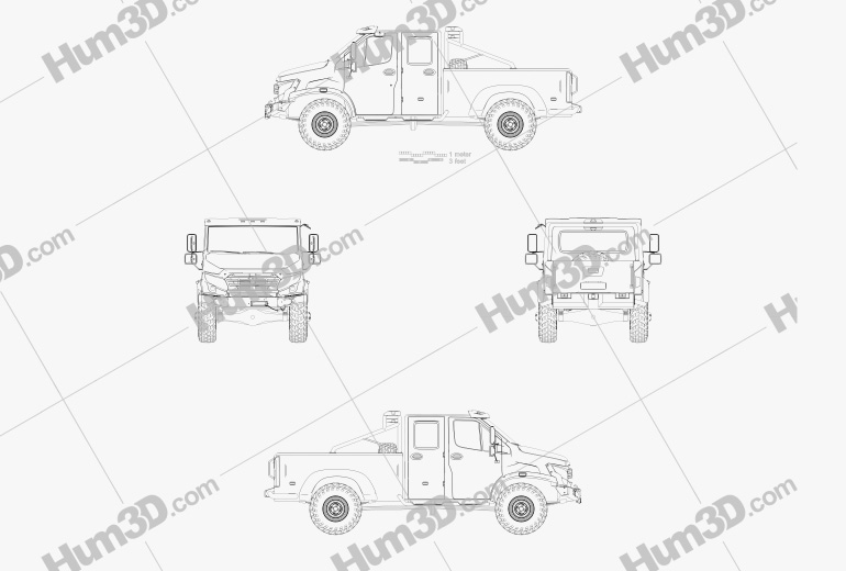 GAZ Vepr NEXT Cabine Double Pickup Truck 2017 Plan