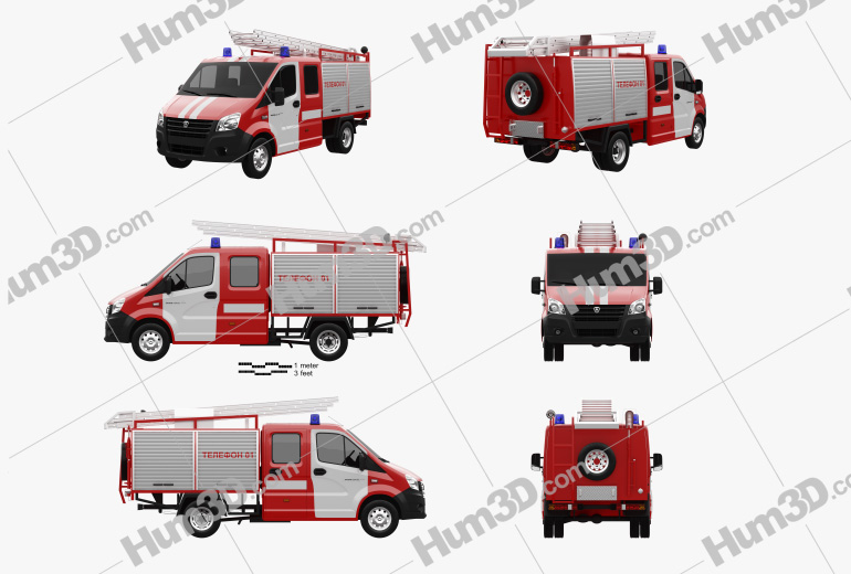 GAZ Gazelle Next Fire Truck 2022 Blueprint Template