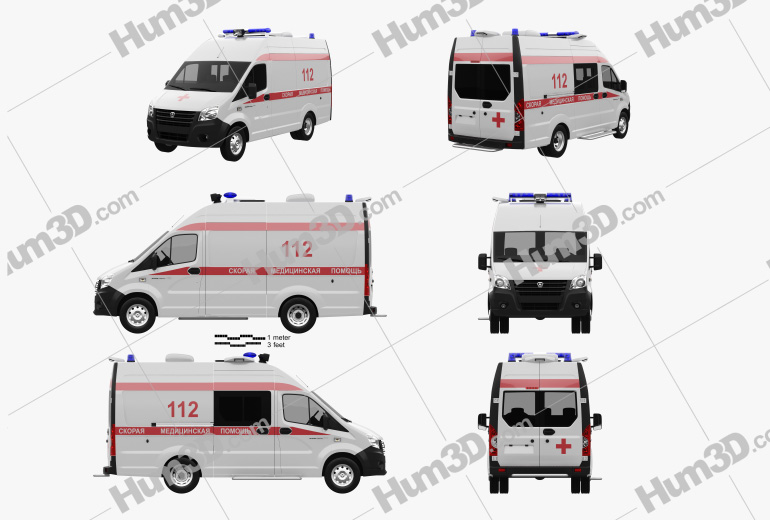GAZ Gazelle Next Ambulance Luidor 2022 Blueprint Template