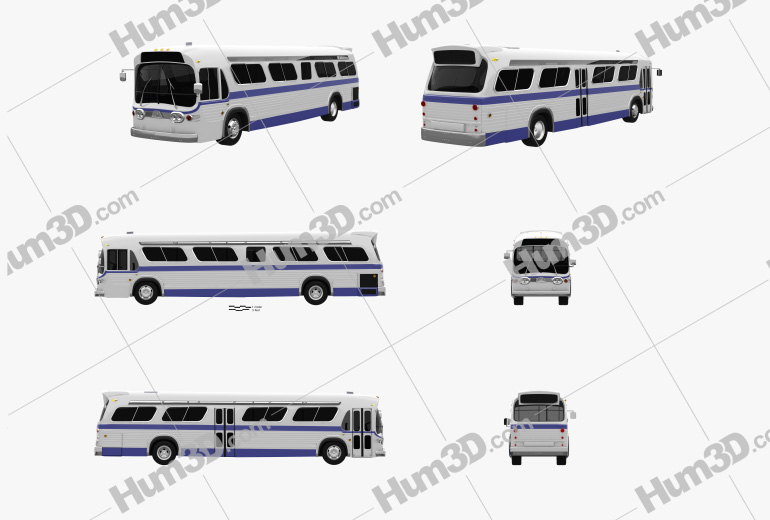 GM New Look TDH-5303 bus 1965 Blueprint Template