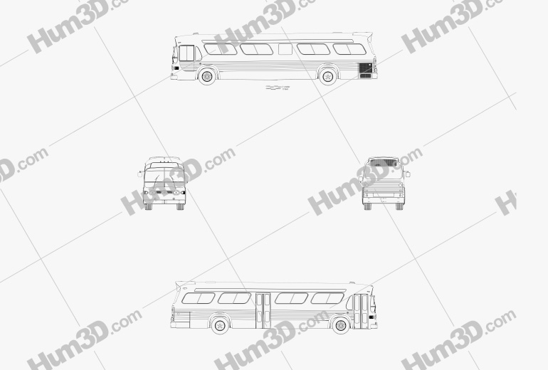 GM New Look TDH-5303 Ônibus 1965 Blueprint