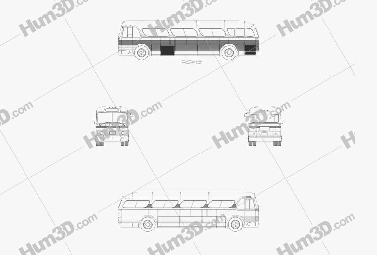 GM PD-4104 Ônibus 1953 Blueprint