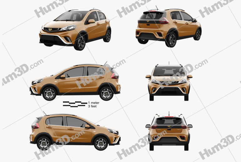 Geely Vision X1 2021 Blueprint Template