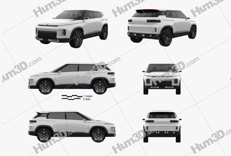 Geely Icon concept 2018 Blueprint Template