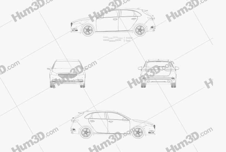 Generic hatchback 5 portes 2018 Blueprint