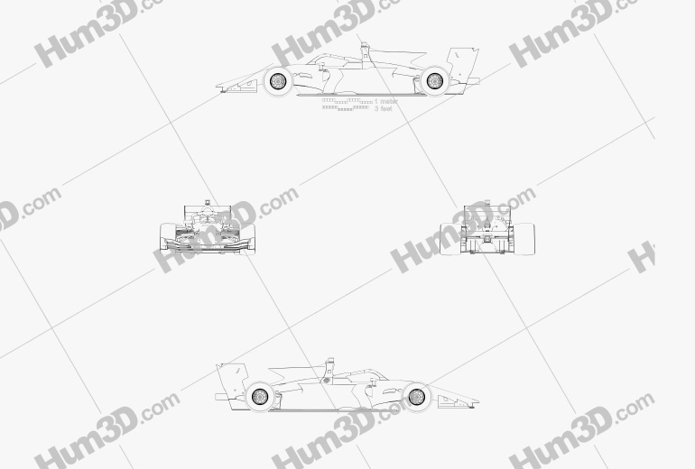 Generic Super Formula One car 2019 Blueprint