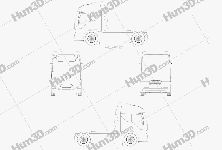 Generic Electric Camion Tracteur 2021 Blueprint
