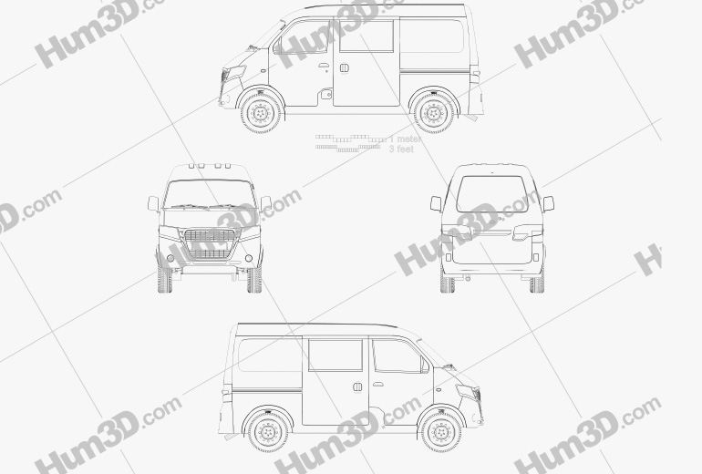 Gonow Minivan 2022 Blueprint