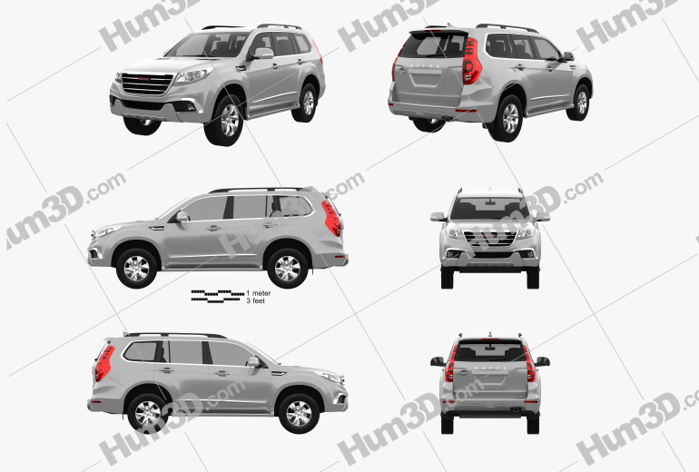 Great Wall Haval H9 2017 Blueprint Template