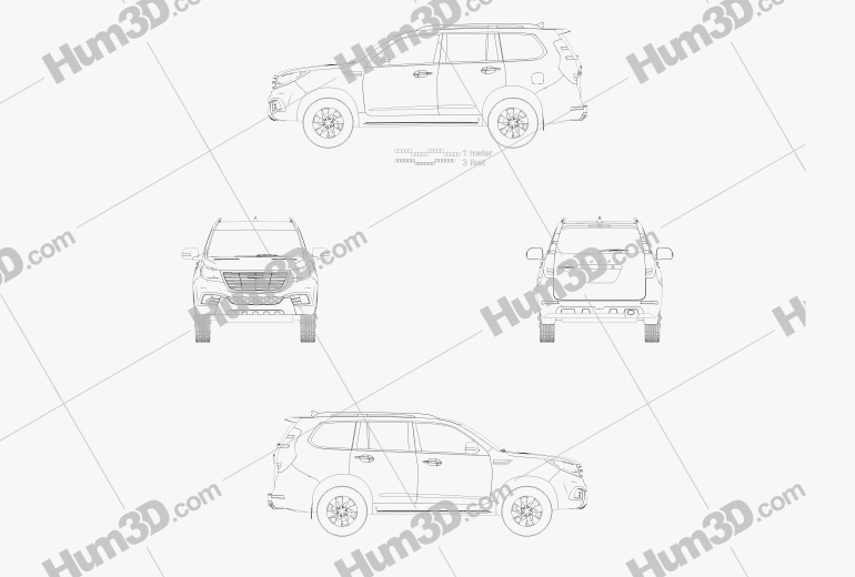 Great Wall Haval H9 2017 Blueprint