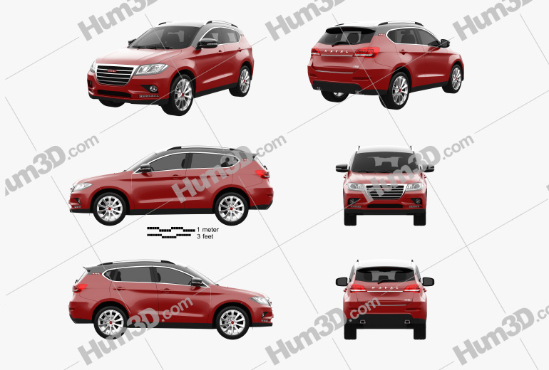 Great Wall Haval H2 2017 Blueprint Template