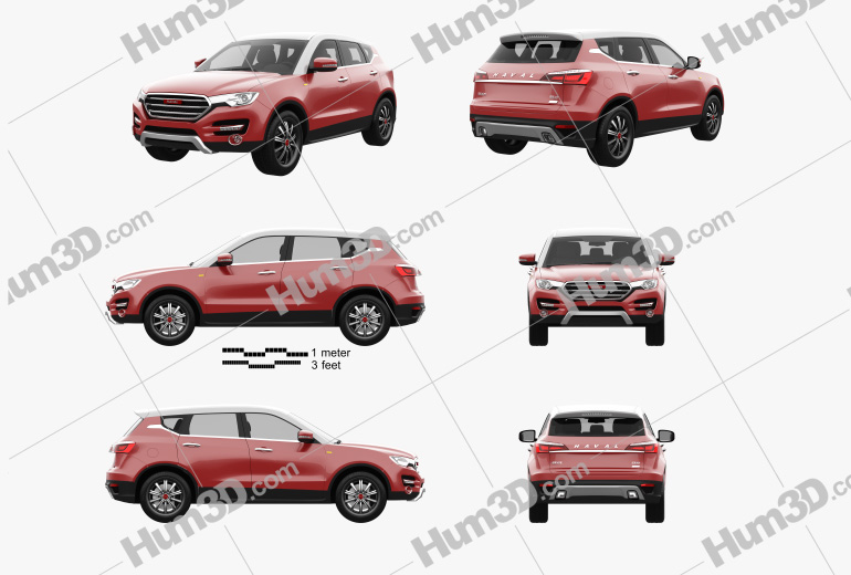 Great Wall Haval H7 2017 Blueprint Template