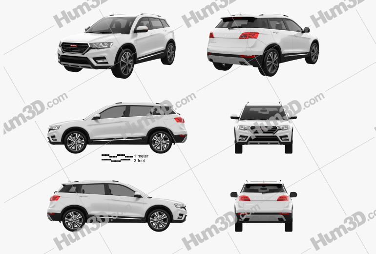 Great Wall Haval H6 2017 Blueprint Template