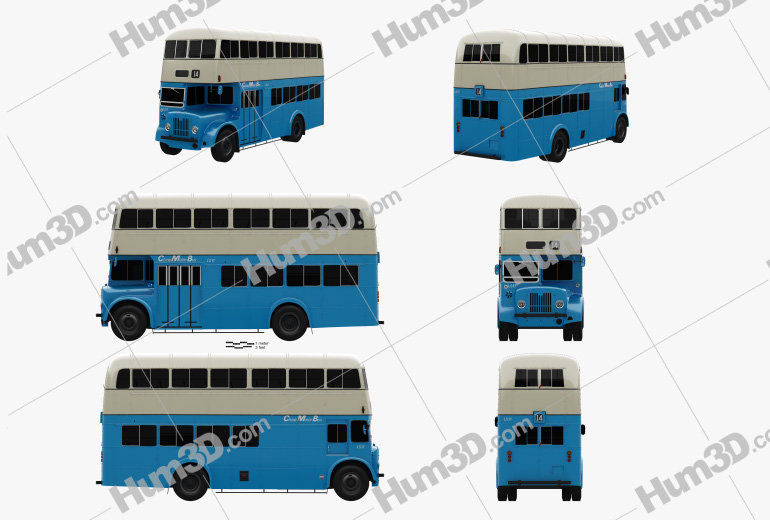 Guy Arab MkV LS17 Double-Decker Bus 1966 Blueprint Template