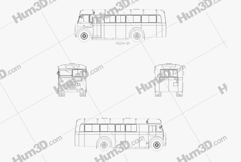 Guy Arab MkV SingleDecker Ônibus 1966 Blueprint