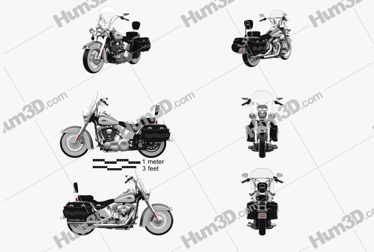 Harley-Davidson Heritage Softail Classic 2012 Blueprint Template