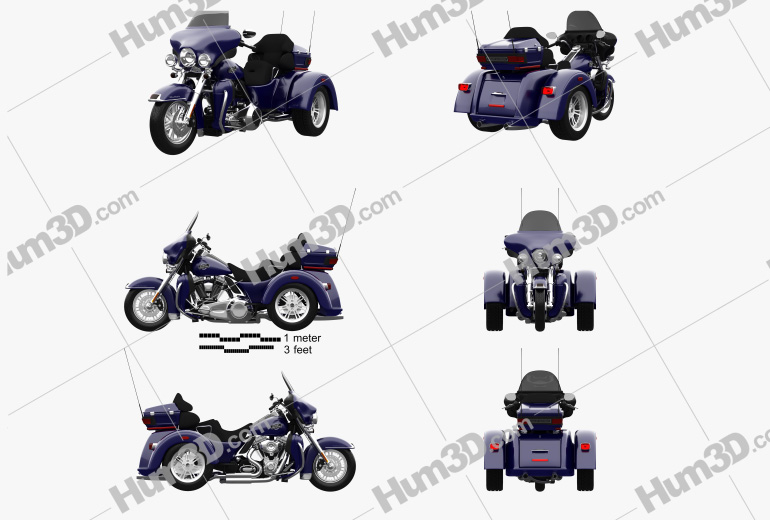 Harley-Davidson Tri Glide Ultra Classic 2012 Blueprint Template