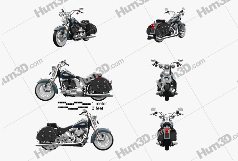 Harley-Davidson FLSTS Heritage Springer 2002 Blueprint Template