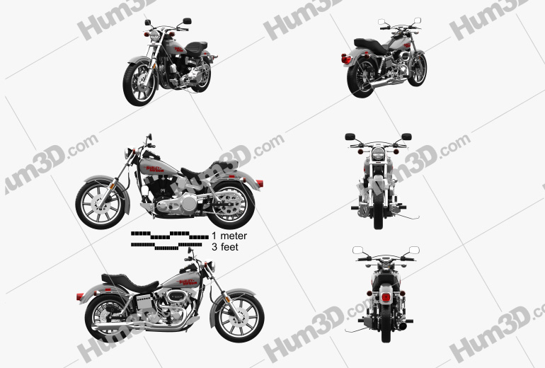 Harley-Davidson FXS Low Rider 1980 Blueprint Template