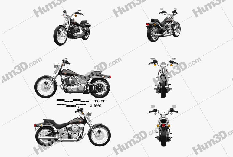 Harley-Davidson FXSTS Springer Softail 1988 Blueprint Template