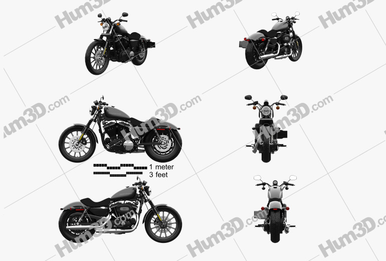 Harley-Davidson Sportster XL 883N Iron 883 2009 Blueprint Template
