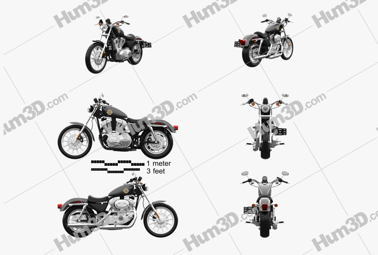 Harley-Davidson XLH 883 Sportster 2002 Blueprint Template