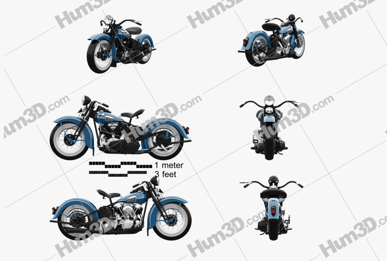 Harley-Davidson Knuchlehead OHV 1941 Blueprint Template