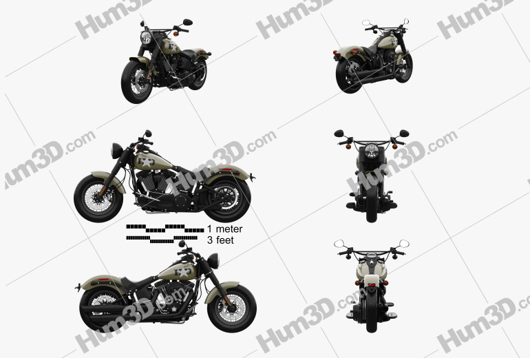 Harley-Davidson Softail Slim 2016 Blueprint Template