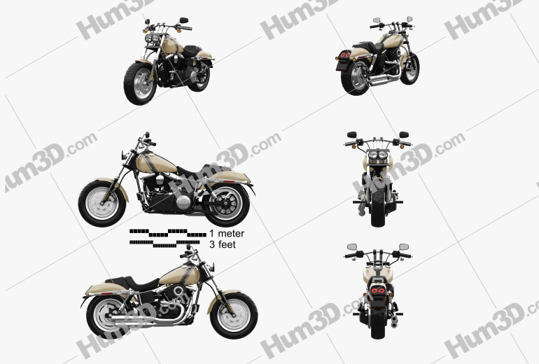 Harley-Davidson Dyna Fat Bob 2016 Blueprint Template
