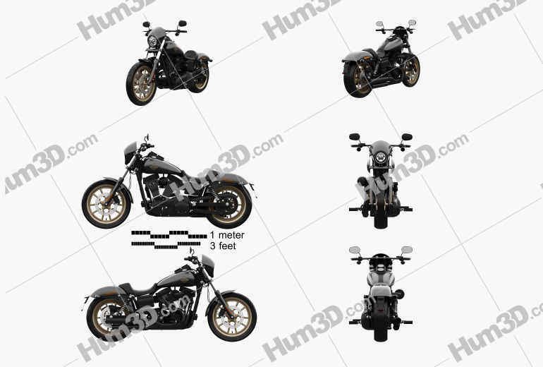 Harley-Davidson Dyna Low Rider S 2016 Blueprint Template