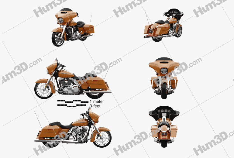 Harley-Davidson FLHXS Street Glide Special 2014 Blueprint Template
