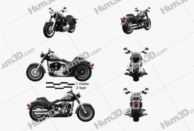 Harley-Davidson FLSTFB Softail Fat Boy Lo 2010 Blueprint Template