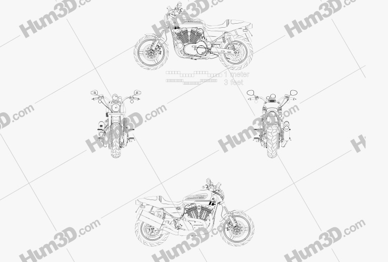 Harley-Davidson Sportster  XR1200X 2012 Blueprint