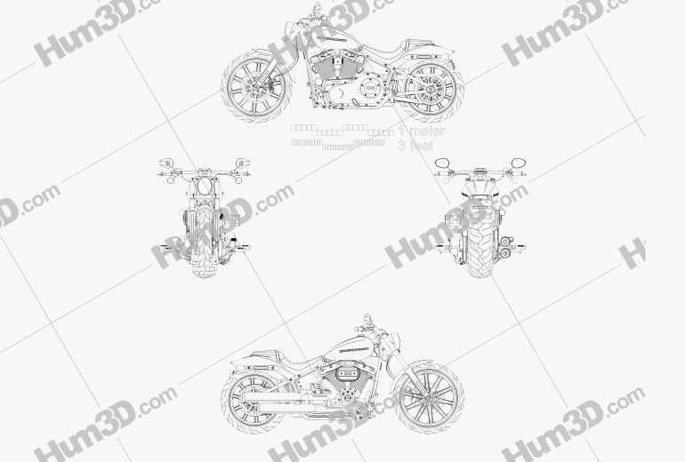Harley-Davidson FXBRS Breakout 114 2018 Blueprint